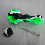 Silicone Hand Pipe with Glass Bowl, Dabber, and Jar