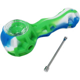 Silicone Hand Pipe with Glass Bowl, Dabber, and Jar